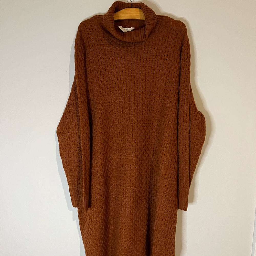 NWT Terra & Sky Burnt Orange Sweater Dress Plus Size